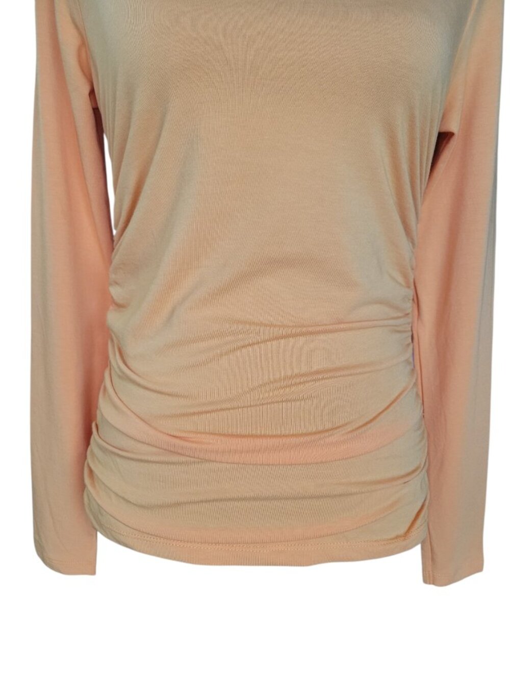 Anatomie Milly Ruched Long Sleeve Top in Tangerine Orange Women's Size S - Picture 5 of 8